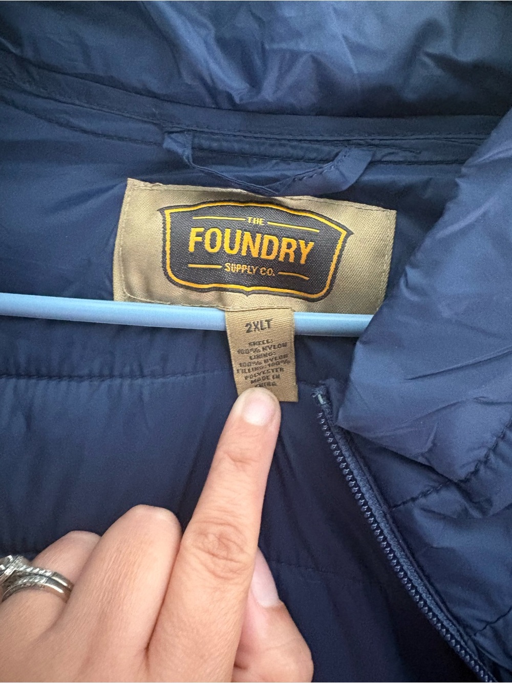 The Foundry Supply Co. Navy Blue Puffer Jacket